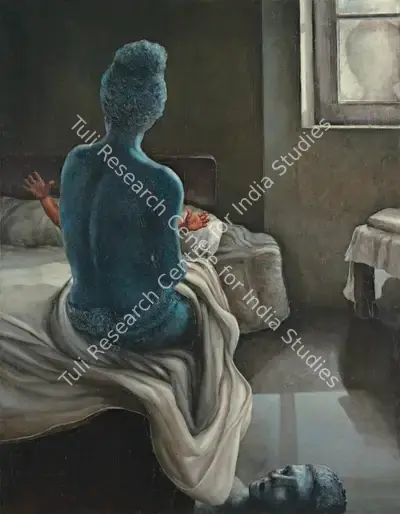 Bhattacharjee, Bikash (Artist). She & The Morning, 1974 | Painting, AG.Mum/28.04.24, 2024 · Asta Guru