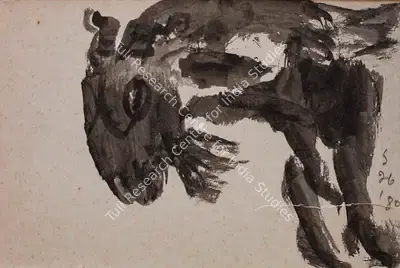 Somnath Hore (Artist), Untitled (Goat), 1980, Painting