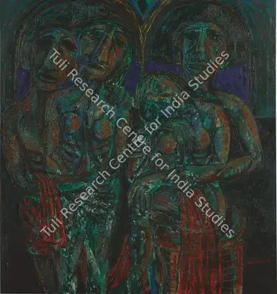 Rabin Mondal (Artist), Midnight Lovers, 1991, Painting
