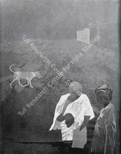Gieve Patel (Artist), Woman Buying Vegetables, 1977, Painting