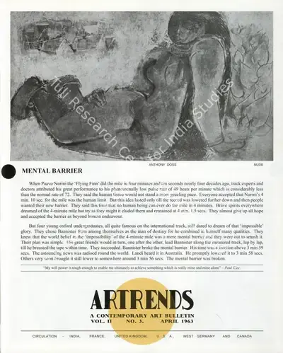 Janakiram, P.V. (Editor). Artrends - A Contemporary Art Bulletin. 2(3). Madras: Progressive Painters, April 1963 | Bulletin | FineArts | 00842087