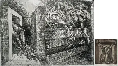 A. Ramachandran (Artist), Christ Series: Crucifixion, 1968, Graphic Art