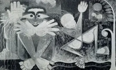Laxman Pai (Artist), Destiny, 1950, Painting
