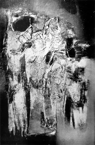 G.R. Santosh (Artist), A Winter Night, 1964, Painting