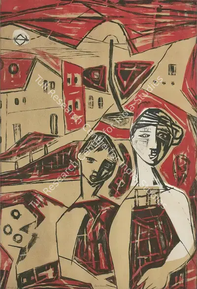 Ramkumar (Artist), Untitled, 1958, Graphic Art