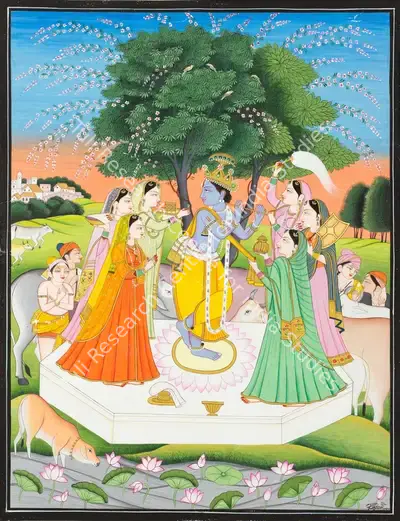 Rajeev&nbsp;Kumar (Artist), Untitled (Radha and Gopis), Painting