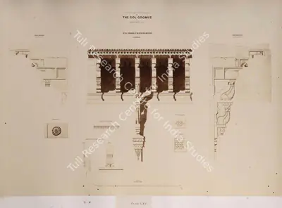 Unknown (Photographer), Plan and sections of the Gol Goomuz at Beejapoor, 1850, Antiquarian Photograph