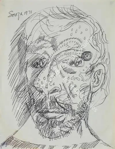 F.N. Souza (Artist), Untitled, 1971, Drawing