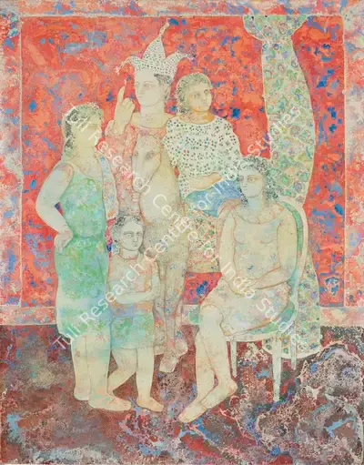Sakti Burman (Artist), Untitled (The Family), 1995, Painting