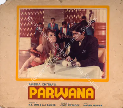 Jai Pawar (Producer), Parwana, 1971, Photographic Still Mounted on Lobby Card