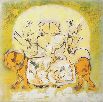 Reddeppa Naidu (Artist), Durga, 1988, Painting