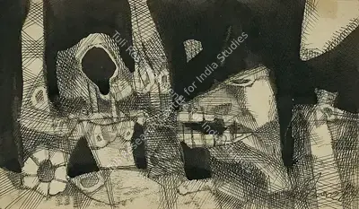Ganesh Pyne (Artist), Untitled, 1970, Drawing