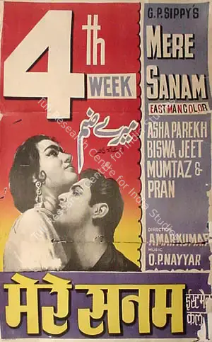 G.P. Sippy (Producer), Mere Sanam, 1965, Full Sheet Poster