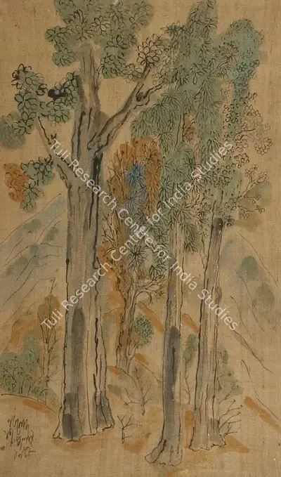 Mukherjee, B.B. (Artist). Untitled. Tempera on cloth, 1948 | Painting | FineArts | 00337394