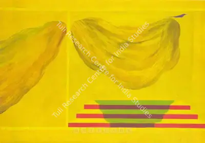 J. Swaminathan (Artist), Mountain, Tree And Bird Series, 1980, Painting