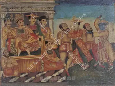 Anonymous (Artist), Murshidabad Court Scene, Prisoners Before The Nawab, 1921, Painting