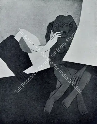 Tyeb Mehta (Artist), Gesture-III, 1977, Painting