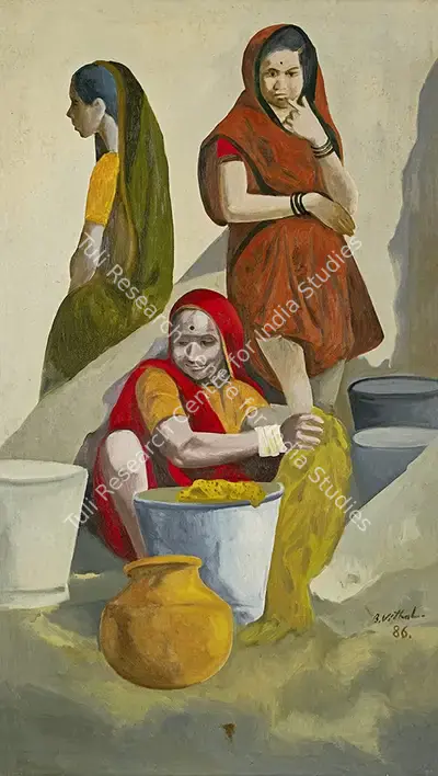 B. Vithal (Artist), Washerwomen, 1986, Painting
