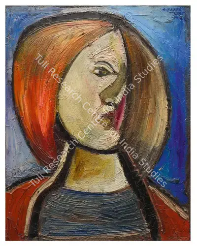 S.K. Bakre (Artist), Untitled (Portrait), 1969, Painting