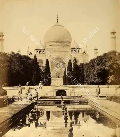 Felice Beato (Photographer), The Taj with the Fountains, Agra, 1859, Antiquarian Photograph