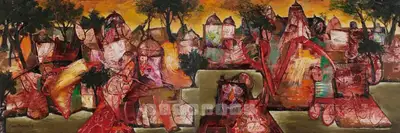 Manu Parekh (Artist), Banaras, 2005, Painting