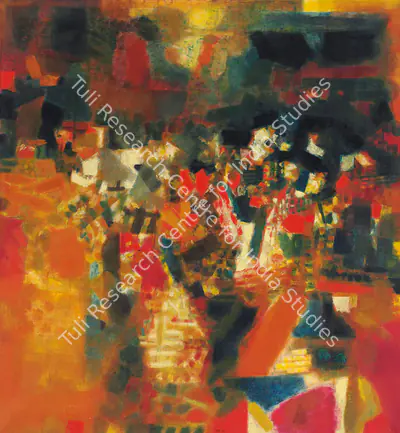 S.H. Raza (Artist), Village en Fete, 1964, Painting