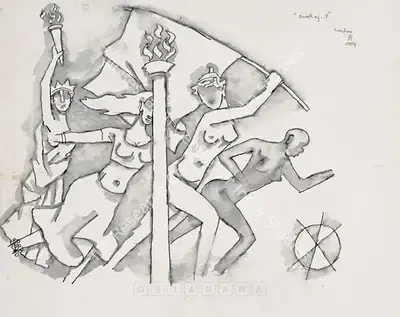 M.F. Husain (Artist), Swaraj, Painting