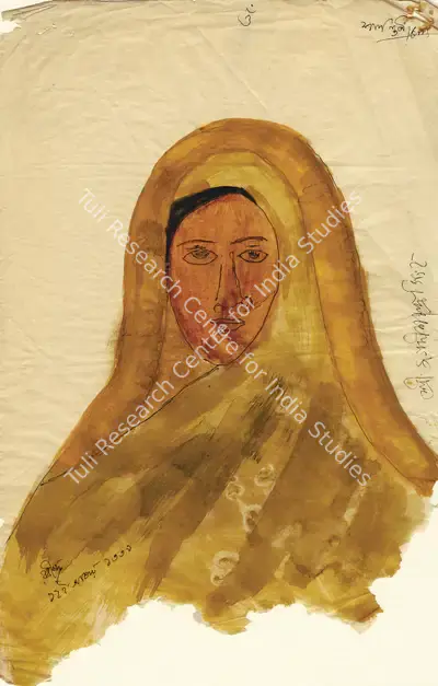 Rabindranath Tagore (Artist), Woman, 1932, Painting