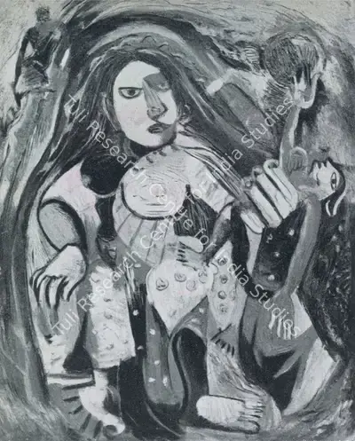 Shankar Palsikar (Artist), Maya- Goddess of Temptation and Creation, 1950, Painting