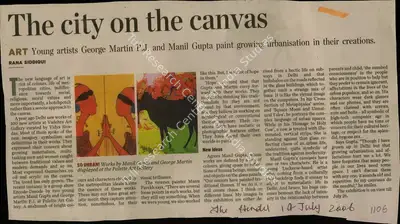 Rana Siddiqui (Reporter), The City on the Canvas, 2006, Newspaper Clipping