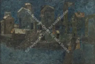 Sagara, Piraji (Artist). Mute Evening, 1962 | Painting, Sa.Onl/27.06.24, 2024 · Saffronart