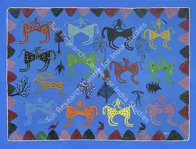 Bhuri Bai (Artist), Untitled (Life in My Village), 2014, Painting