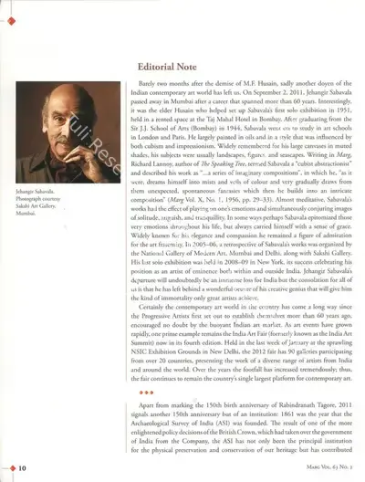 Monisha Ahmed (Essayist), Editorial Note, 2011, Essay