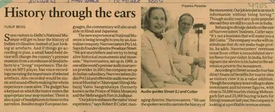 Yusuf Begg (Reporter), History Through the Ears, 2004, Newspaper Clipping