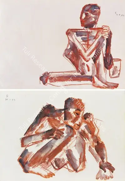 Somnath Hore (Artist), Untitled, 1982, Painting