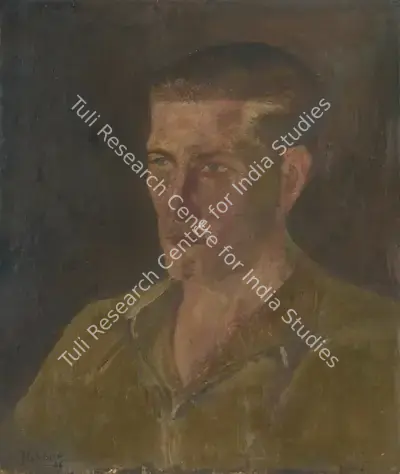 K.K. Hebbar (Artist), Untitled (Portrait), 1946, Painting