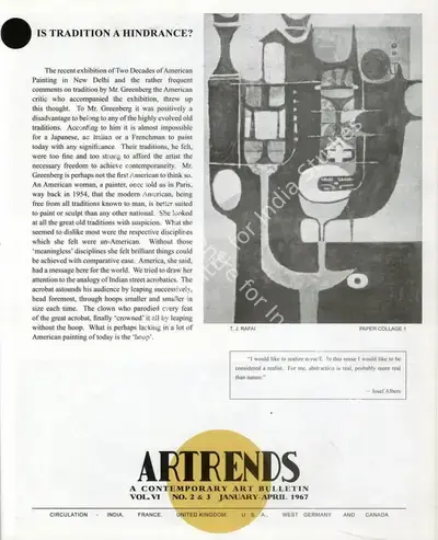 Janakiram, P.V. (Editor). Artrends - A Contemporary Art Bulletin. 6(2 & 3). Madras: Progressive Painters, January-April 1967 | Bulletin | FineArts | 00842097