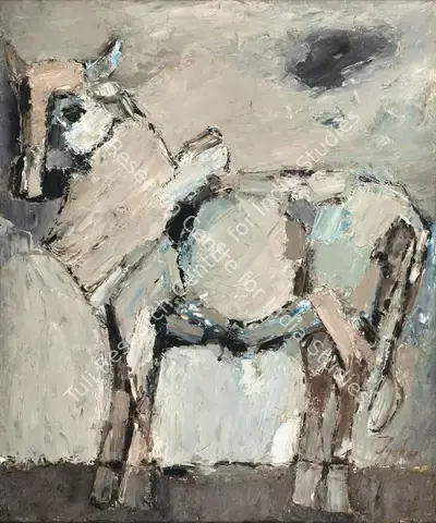 Tyeb Mehta (Artist), Young Bull, 1961, Painting