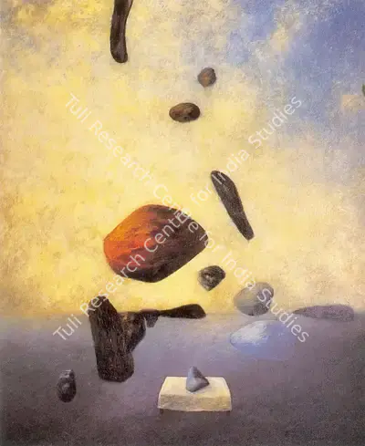 Paramjit Singh (Artist), Falling Stones, 1975, Painting