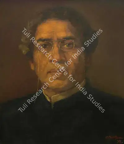 Atul Bose (Artist), Portrait of Acharya Jagdish Chandra Bose, 1950, Painting