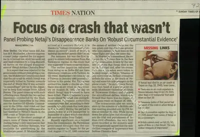 Manoj Mitta (Reporter), Focus on Crash that wasn’t, Newspaper Clipping