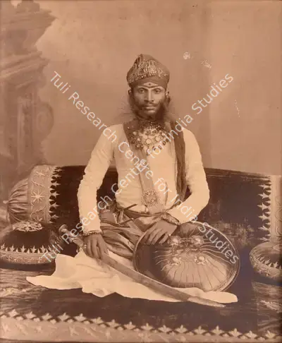 Ganpatrao Abajee Kale (Photographer), Raghubir Singh, Maharao of Bundi, Rajasthan, 1900, Antiquarian Photograph