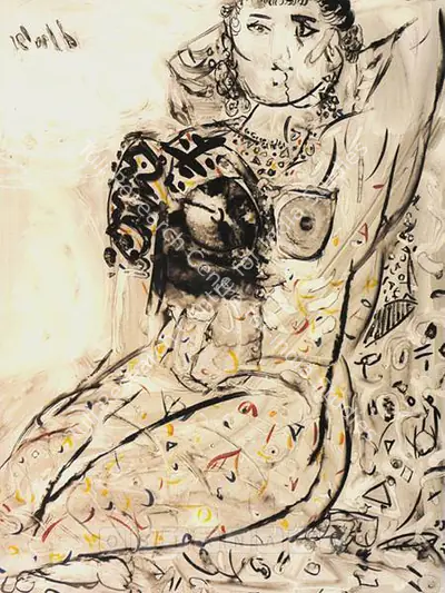 D.L.N. Reddy (Artist), Woman, 1991, Painting