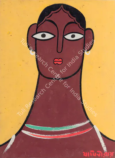 Jamini Roy (Artist), Untitled (Head of a Woman), 1916, Painting