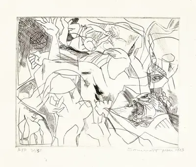 Somnath Hore (Artist), Untitled, 1973, Graphic Art