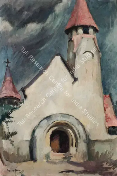 Amrita Sher-Gil (Artist), Untitled (Hungarian Village Church), 1932, Painting
