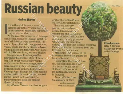 Garima Sharma (Reporter), Russian Beauty, 2008, Newspaper Clipping