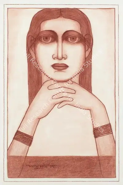 Lalu Prasad Shaw (Artist), Untitled (Woman), 2006, Drawing