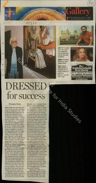 Priyanka Sinha (Reporter), Dressed for Success, 2005, Newspaper Clipping