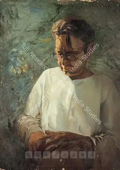 Walter Langhammer (Artist), Portrait Of N.S. Bendre During His Teaching Classes, 1949, Painting